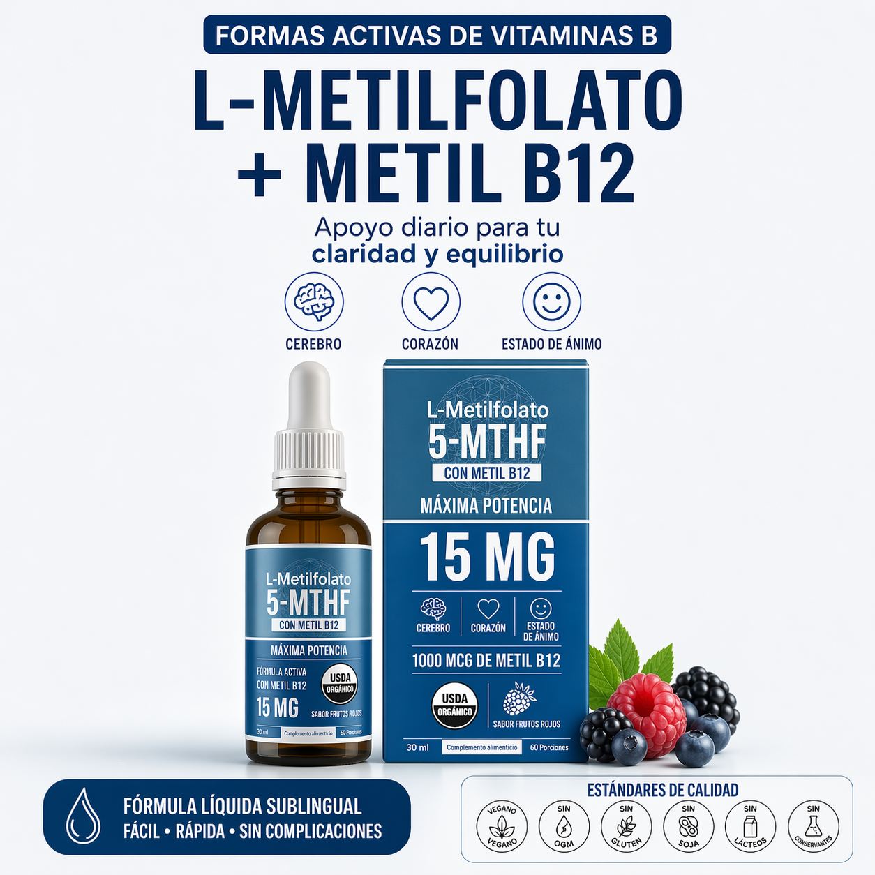 L-Metilfolato + Metil B12 | Las gotas que despiertan tu mente y estado de ánimo