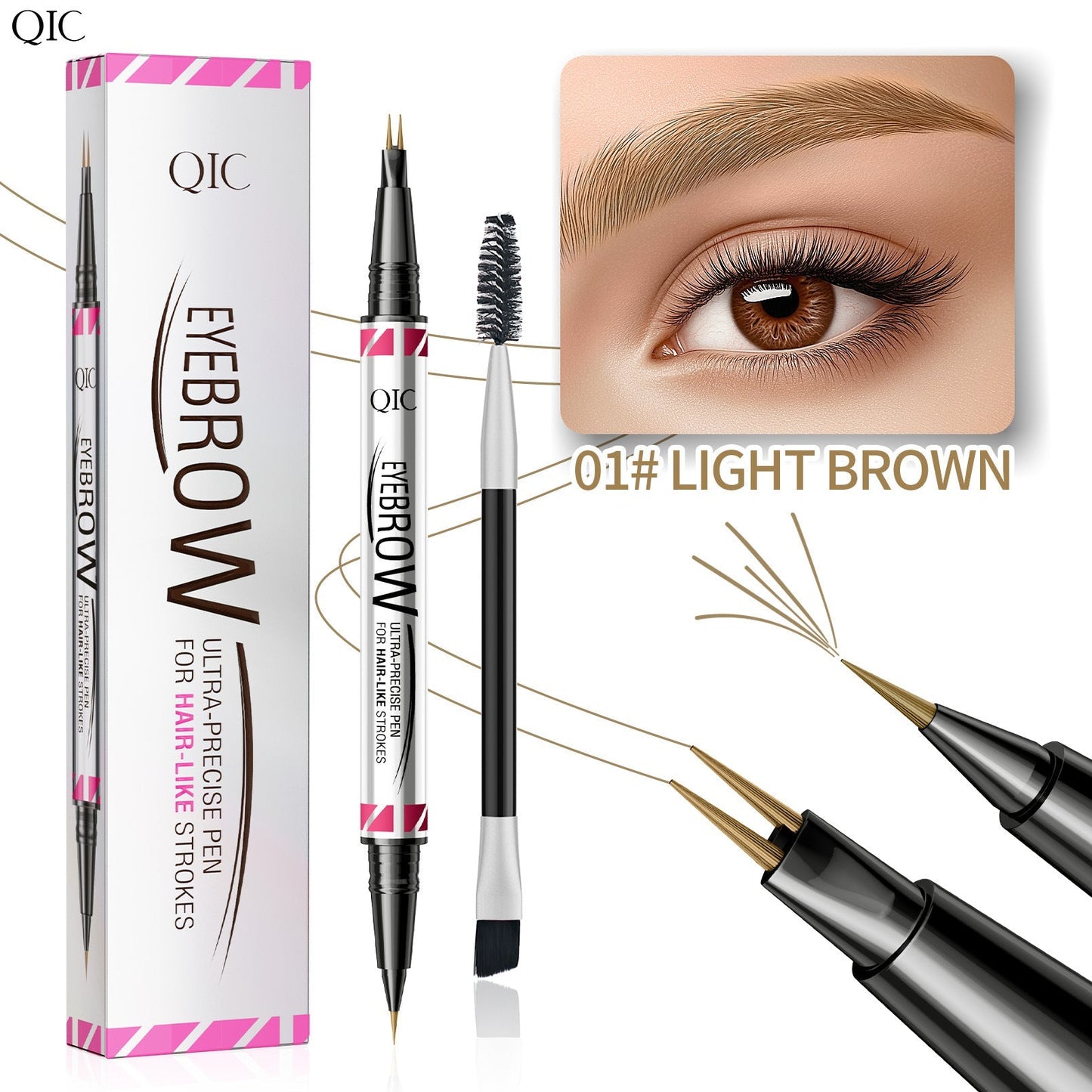 BrowMaster 3D | Lápiz de Cejas de Doble Punta