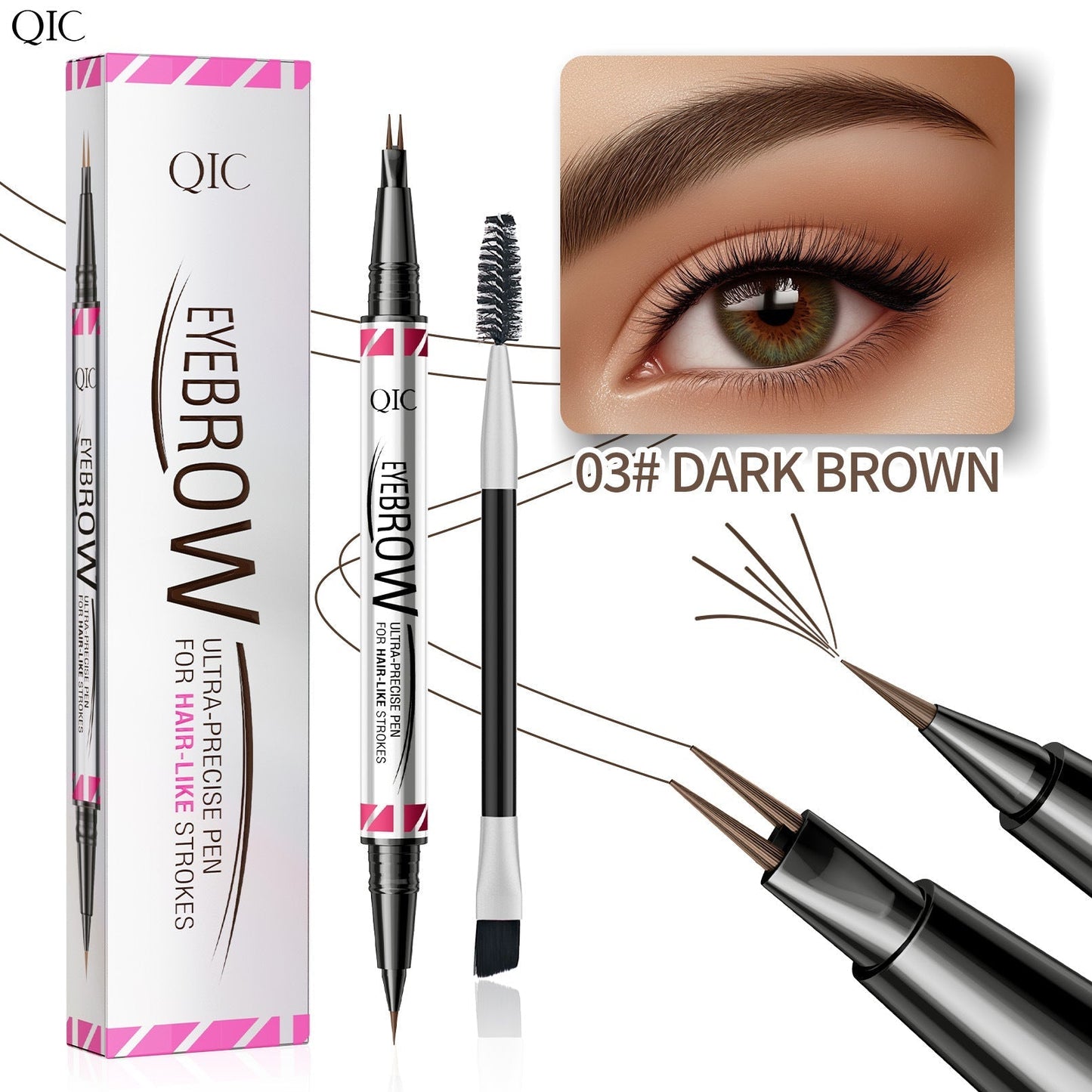 BrowMaster 3D | Lápiz de Cejas de Doble Punta