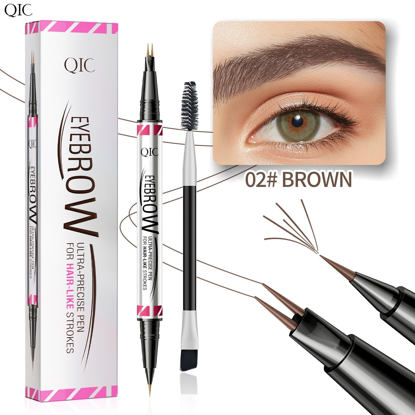 BrowMaster 3D | Lápiz de Cejas de Doble Punta