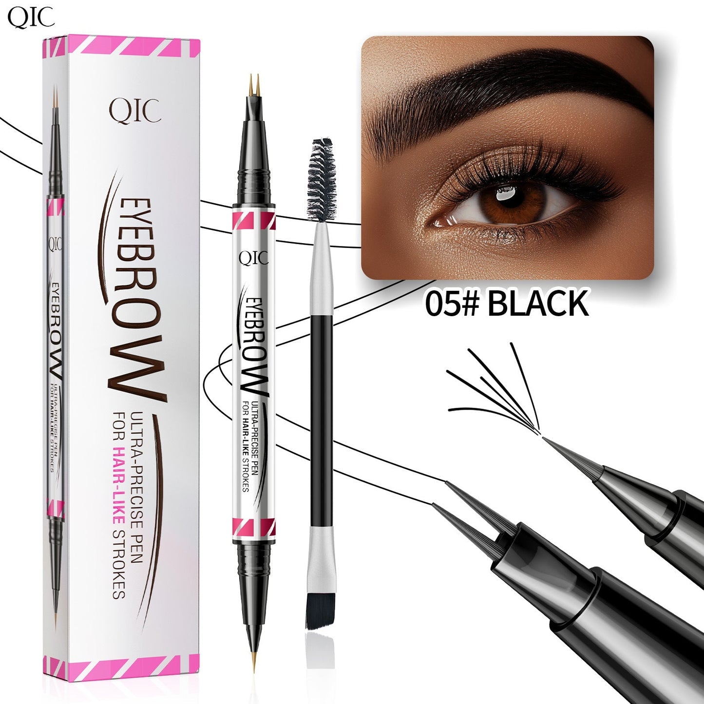 BrowMaster 3D | Lápiz de Cejas de Doble Punta