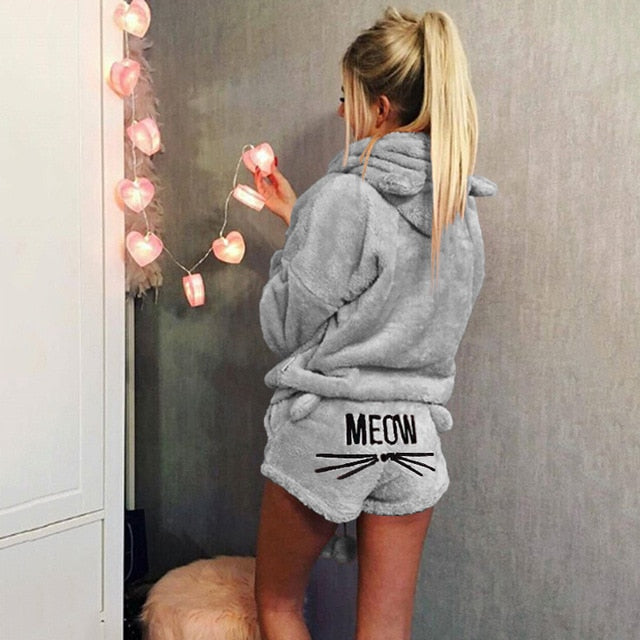 PurrfectSleep | Conjunto de Pijama con Orejas de Gato