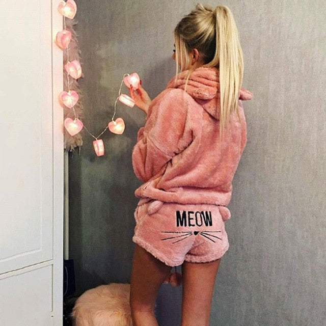 PurrfectSleep | Conjunto de Pijama con Orejas de Gato