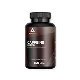 Cafeina Anhidra 200mg| 150 Pastillas de Cafeina Pura | Energia y Concentración| Mejora tu Rendimiento Deportivo y Mental| Pre entreno| Vegano, Sin Gluten| Bodyathlon