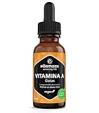 Vitamina A Gotas 5000 UI de Alta Dosis por Diaria, 50 ml (1700 Gotas), Retinol Vegano y Liquido, Alta Biodisponibilidad, Suplemento Alimenticio Natural sin Aditivos