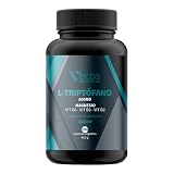 L-Triptófano con magnesio Vecos - Triptófano con vitaminas B2, B3 y B6 para regular el ciclo del sueño, estrés y bienestar - 600 mg dosis - Envase 50 días - 100 cápsulas vegetales - 100% apto veganos