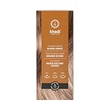 khadi RUBIO OSCURO CENIZA Tinte vegetal para el cabello - tinte para cabellos rubios ceniza mate medio hasta rubios oscuros intensos - Cosméticos naturales 100% certificados - 100 g