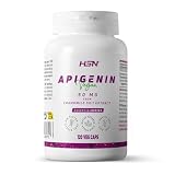 HSN Apigenina 50mg (10000mg Flor de Manzanilla) | 120 Cápsulas Vegetales | Extracto de Matricaria chamomilla 50x Veces Más Concentrado | Uso Nocturno Antes de Dormir | No-GMO, Vegano, Sin Gluten