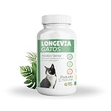 BioActiveLabs Longevia Gatos Suplemento Antiedad Integral, Glucosamina, Condroitina, Omega-3, Taurina, Colágeno, Probióticos, 180g, Polvo, Sabor Pollo