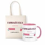 Kembilove® Taza + Bolsa Farmacéutica | Regalo Original para Farmacéutica Mujer | Set Personalizado de Farmacia | Idea de Regalo para Estudiantes, Técnicos y Profesionales del Sector