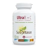 SURA VITASAN Ultra B Complex + C 60 Cápsulas – Complejo B y Vitamina C Coenzimados, Colina e Inositol – Sistema Nervioso y Energía – Fórmula no Ruborizante - Vitaminas B1, B2, B3, B5, B6, B12, Biotina