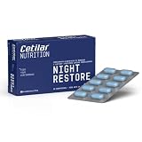 Night Restore, complemento alimenticio para el sueño nocturno de un atleta, 100% natural, a base de magnesio (187,5 mg) y proteína láctea hidrolizada (300 mg), 20 comprimidos, Cetilar Nutrition