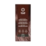 khadi CASTANO AVELLANA Tinte vegetal para el cabello - Tinte para un cabello brillante con un intenso color chocolate - Tinte natural Cosméticos naturales 100% certificados - 100 g
