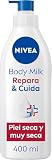 NIVEA Repara & Cuida Body Milk, crema hidratante corporal para pieles secas y extra secas, crema hidratante con 72 h de hidratación y cuidado intensivo, 1 x 400 ml