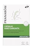 PRANAROM - Aromaforce - Cápsulas Nariz-Garganta - con Aceites Esenciales - Orégano Vulgare - Mantenimiento de la Salud de las Vías Respiratorias - Limón 100% Orgánico - 30 Cápsulas.