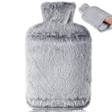 BOLEi Bolsa de agua caliente,bolsillo canguro,a prueba de fugas(Gris claro) | Gran capacidad, calor uniforme, para cuello, hombros, espalda, abdomen y pies, regalo de invierno para hombre y mujer