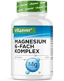 vit4ever Complejo de Magnesio 6 Formas - 300 Cápsulas - Para 100 Días | 375 mg de Magnesio Elemental - Alto Contenido de Bisglicinato, Citrato, Malato, Ascorbato y Lactato - Vegano