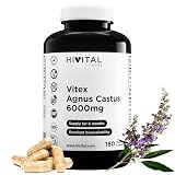 Vitex Agnus Castus Sauzgatillo 6000 mg. 180 cápsulas veganas para 6 meses