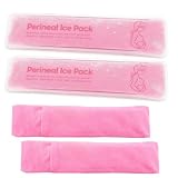 Almohadilla de enfriamiento de hielo perineal, compresas frías posparto, paquete de hielo de gel, terapia de frío para mujeres después del embarazo y el parto, 2 paquetes de hielo y 3 fundas (rosa)