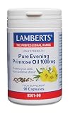 Lamberts Aceite de Onagra 1000 mg | 90 mg GLA por Cápsula | Con Vitamina E | Prensado en Frío | 90 Cápsulas | Hasta 90 Días | Calidad Farmacéutica GMP