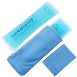 Almohadilla de enfriamiento de hielo perineal, compresas frías posparto, paquete de hielo de gel, terapia de frío para mujeres después del embarazo y el parto, 2 paquetes de hielo y 3 fundas (azul)