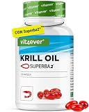 vit4ever Aceite de Krill – 120 Cápsulas – SUPERBA2® – con Omega 3 & EPA DHA | 400 mg de Fosfolípidos - Astaxantina Natural - Pesca Sostenible - Analizado en Laboratorio
