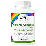 MASINM - Garcinia Cambogia y Vinagre de Manzana 60% HCA - Quemagrasas Potente para Adelgazar, L Carnitina y Glucomanano - Inhibidor de Apetito y Ansiedad, 120 Cápsulas