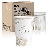 Vasos de cartón envasados individualmente desechables blancos reciclables para hoteles y b&b 210 ml (100)