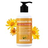 QKnatur - Aceite para masaje con extracto de Arnica, Calendula y Hamamelis (250 ml) - Ideal para masajes en musculos, espalda, hombro, pies, rodilla, contracturas - Rápida Absorción