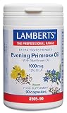 Lamberts Aceite de Prímula (Onagra) con Borraja 1000 mg | 120 mg de GLA | Con Vitamina E | Prensado en Frío | 90 Cápsulas | Calidad Farmacéutica GMP