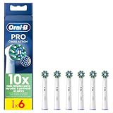Oral-B CrossAction Cabezales de Recambio Originales, Blanco, Pack de 6 | Recambios para Cepillo de Dientes Eléctrico Oral B Pro, con Indicador de Uso, Eliminación de La Placa Bacteriana