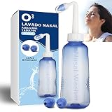O³ Lavado Nasal 500 ml Con 2 Boquillas Para Bebes Y Adultos Para Irrigación Nasal - Limpiador Nasal | Alivia Alergia - Resfriado - Rinitis | Irrigador Nasal Tratamiento Que Mejora Ronquidos Y El Sueño