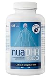 Nua Biological - NuaDHA 1000, Complemento Alimenticio a base de DHA puro (ácido docosahexaenoico) - Omega 3 Marino de Pescado Azul - 132 cápsulas en forma de triglicérido (1000mg por perla)