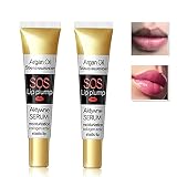 Juego de 2 uds para rellenar los labios, colágeno voluminizador instantáneo para rellenar los labios, hidratante, reparación de labios, esencia de volumen extremo, potenciador de labios