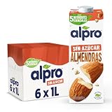 Alpro Bebida Vegetal de Almendras sin Ázucar - Pack de 6 x 1L