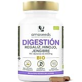 Digestión BIO | Confort digestivo y salud del Estómago | Regaliz, Hinojo, Jengibre | Mejora la Digestión, reduce los Trastornos | 60 cápsulas de 400mg | Primera Calidad