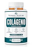 Colageno con Magnesio en Capsulas - Colágeno Hidrolizado y Ácido Hialurónico + Coenzyme Q10 + Vitamina C + Vitamina A + Vitamina B6 - Collagen Venice Nature