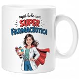 Taza SUPER FARMACÉUTICA – Regalo Original para FARMACÉUTICA | Taza de Cerámica 325ml con Diseño Superhéroe | Apta Microondas y Lavavajillas