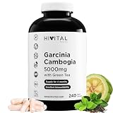 Garcinia Cambogia 5000 mg. 240 cápsulas veganas para 4 meses de tratamiento