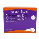 Essentialis Vitamina D3+K2 4000UI y K2 100mcg, 60 comprimidos | Alta Biodisponibilidad, Mantiene niveles adecuados de vitamina D, Para 2 meses