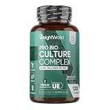Probióticos Pro Bio Culture Complex con 20 Cepas Bacterianas, Vegano | Probióticos y Prebióticos Intestinales Para 2 Meses, 120 Cápsulas, 60 Mil Millones UFC, Con Inulina y FOS en Polvo