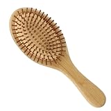 Cepillo de Pelo, Cepillo Pelo de Bambú Natural, Cepillo Redondo Pelo de Madera, Anti-Frizz, Cepillo Desenredante, Para Peinar y Mejorar la Textura del Cabello, Adecuado para Hombres, Mujeres y Niños