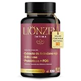 Probioticos Mujer Flora Íntima | Arándano Rojo, D-manosa +12 Ingredientes naturales | +2000 millones UFC | Prevención de Cistitis e Infección de Orina Femenina | 120 Cápsulas | Lionzen Intima