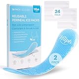 Hilph 2 Compresas frio Postparto Reutilizable con 24 Fundas Desechables | Flexibles e Higiénicas Compresas hielo Postparto, Terapia frío-calor que Alivia Dolor Perineal, Hemorroides, Azul