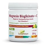 SURA VITASAN Magnesio Bisglicinato + C Polvo 226 g Sabor Lima-Limón | Bisglicinato de Magnesio con Vitamina C y Ácido Málico – Disminuye el Cansancio, Apoya Músculos y Sistema Nervioso
