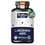 L-Arginina 365 Cápsulas - 6000 mg L-Arginina HCL Pura para Circulación por Dosis Diaria - Alta Dosificación, Sin Aditivos y Probado en Laboratorio