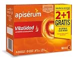 Apisérum Vitalidad, Cápsulas con Jalea Real y Vitaminas, Pack Ahorro 90 Uds | Tratamiento 3 Meses, Ayuda a Disminuir el Cansancio y Fatiga, Contribuye al Sistema Inmunitario, Sin Gluten ni Lactosa