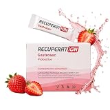 RECUPERATION Probiótico Lactobacillus Rhamnosus GG + Zinc, Sabor Fresa | Flora Intestinal y Sistema Inmunitario, Sin Gluten ni Lactosa, Niños y Adultos, 10 Sticks