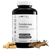 Cordyceps 14000 mg. 180 cápsulas veganas para 3 meses de tratamiento.