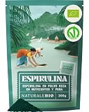 NaturaleBio Espirulina en Polvo Pura Bio No Irradiada | 200 g. Espirulina en polvo, rica en proteína y hierro, para smoothies, zumos, batidos y recetas verdes.